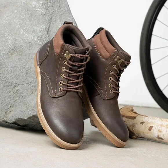 👑Men's Chukka Hiking Boots Dark Brown Waterproof Casual Lace Up Comfort Shoes